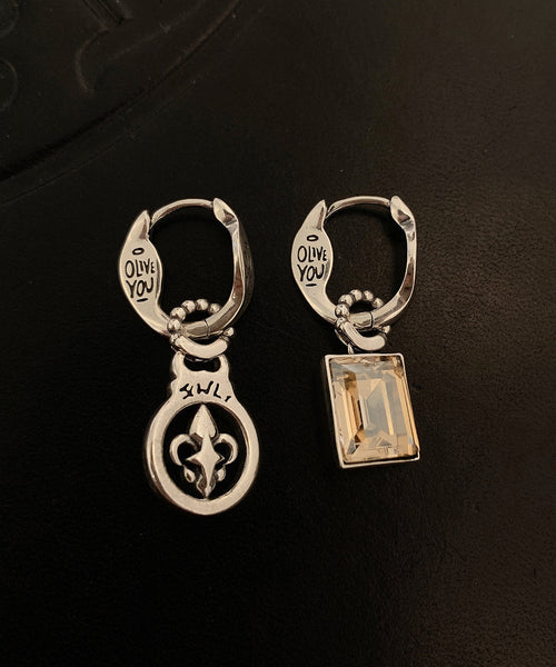 Fine Silk Sterling Silver Zircon Cross Drop Earrings YD029 ABC