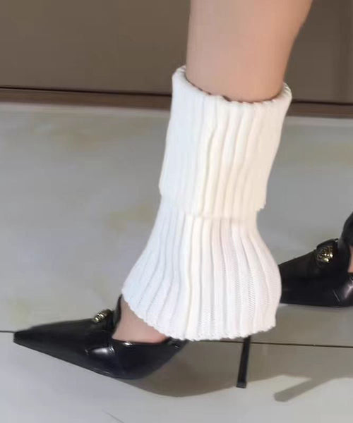 Toe Heels Fine Pointed High Stiletto Black Splicing Sheepskin FashionChic