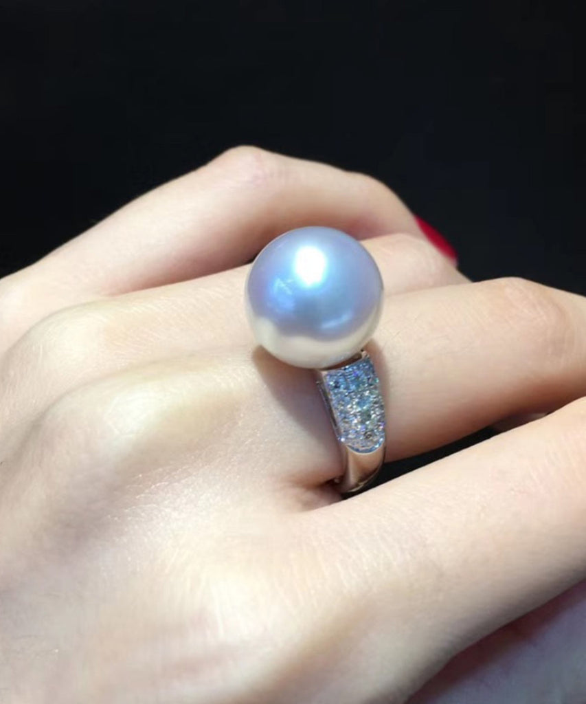 Fine White 14K Overgild Gold Pearl Rings QI050 JEW-RIN240928