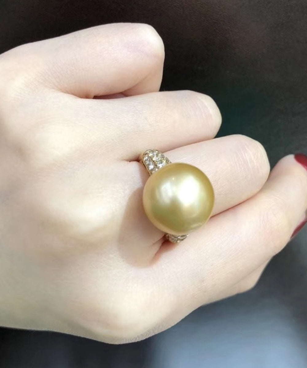 Fine White 14K Overgild Gold Pearl Rings QI050 JEW-RIN240928