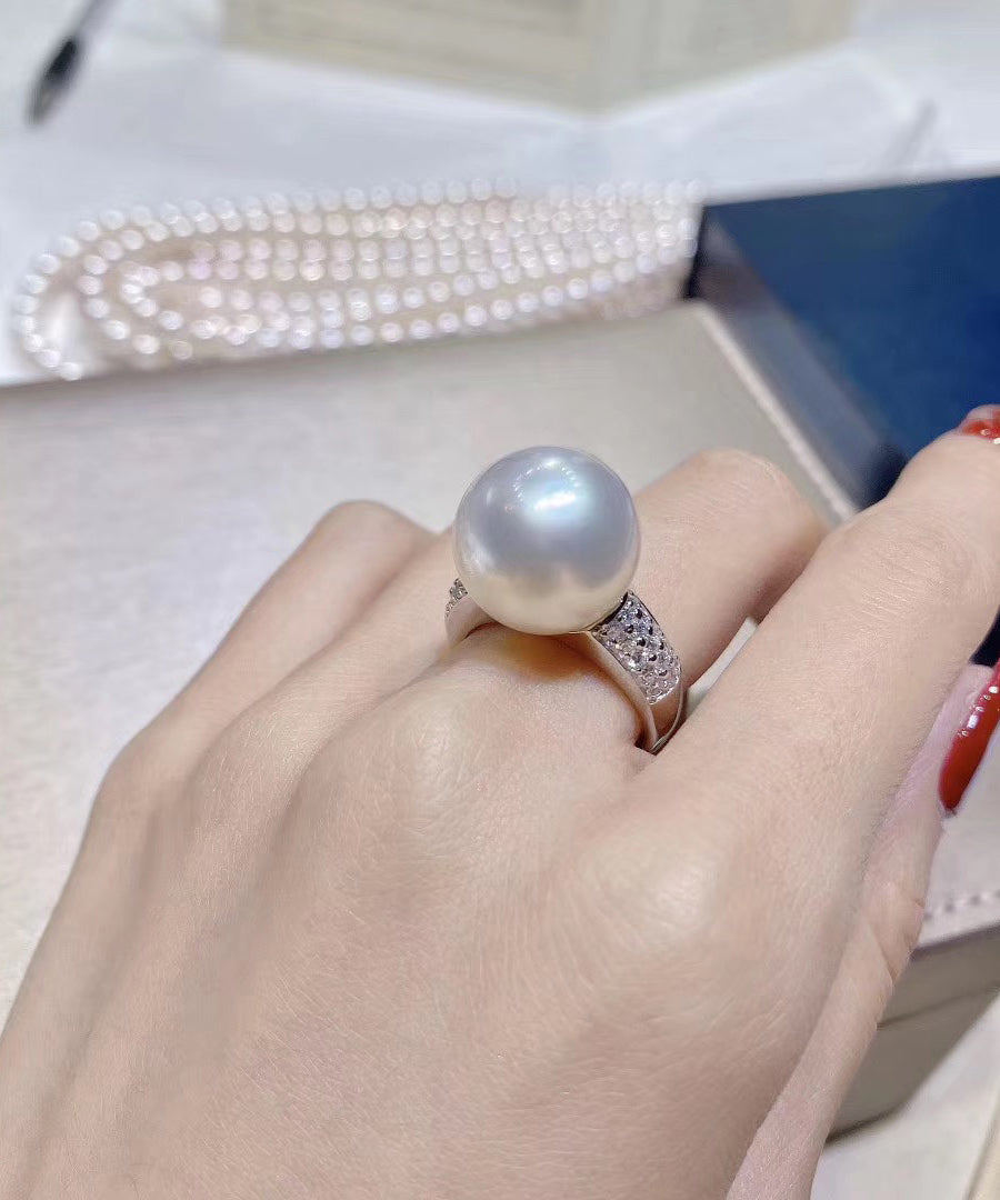 Fine White 14K Overgild Gold Pearl Rings QI050 JEW-RIN240928