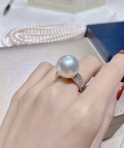 Fine White 14K Overgild Gold Pearl Rings QI050 JEW-RIN240928