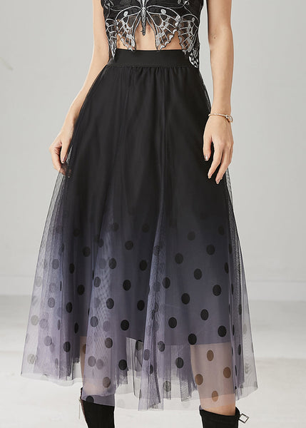 Fitted Black Gradient Color Tulle A Line Skirts Summer YU1015 Ada Fashion