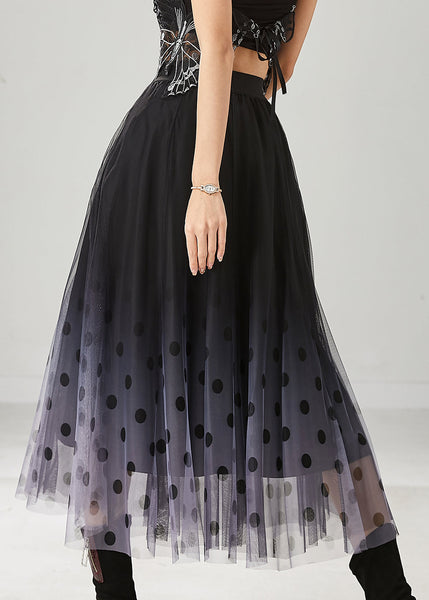 Fitted Black Gradient Color Tulle A Line Skirts Summer YU1015 Ada Fashion
