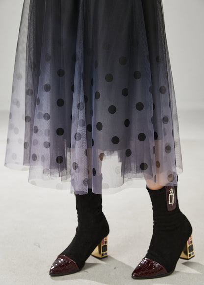 Fitted Black Gradient Color Tulle A Line Skirts Summer YU1015 Ada Fashion