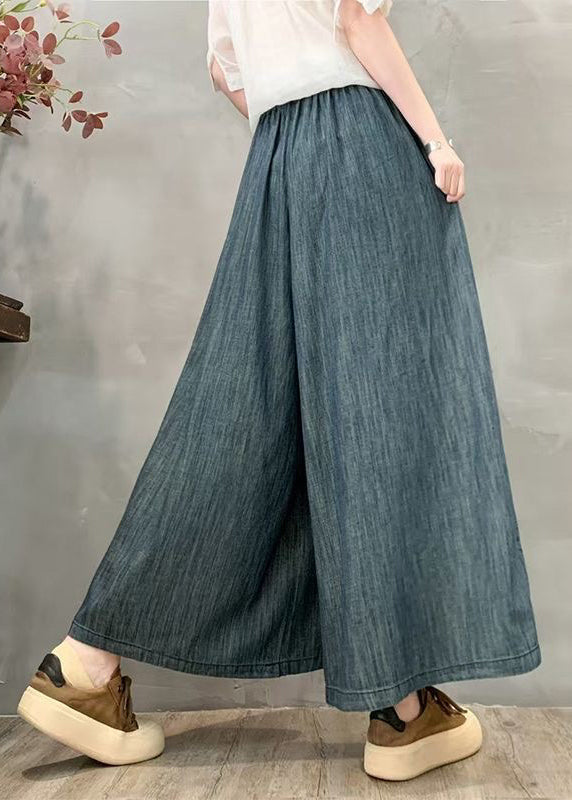 Denim Leg Pants Oversized Summer Wide Patchwork Plaid Fitted FashionChic