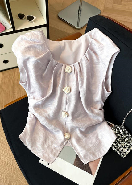 Floral Silk Square Beige Open Front Collar Summer Shirt FashionChic