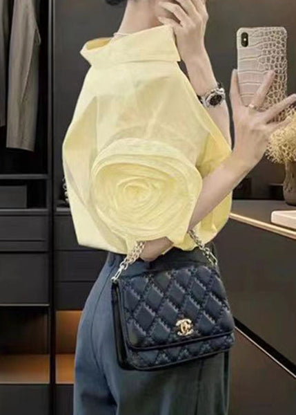 Floral White Peter Pan Collar Solid Cotton Shirts Summer AW1019 OM-NZ240827