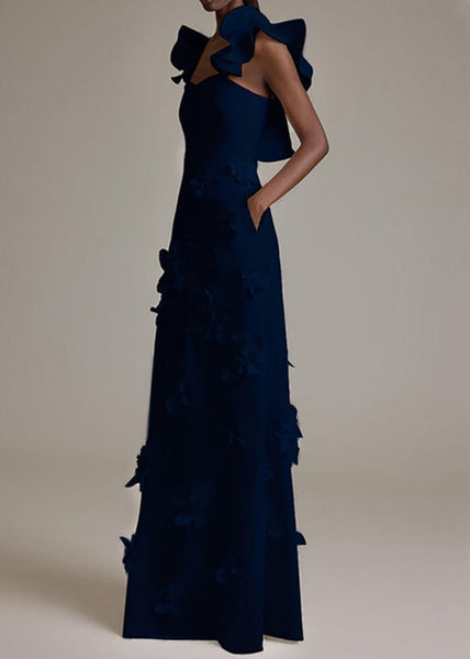 White Pockets Cotton Ruffled Dress Party Sleeveless Floral FashionChic