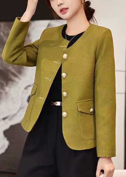 Formal Light Green Cotton Jackets Oversized Spring YJ061 ABC