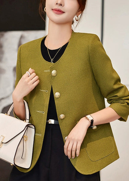 Formal Light Green Cotton Jackets Oversized Spring YJ061 ABC