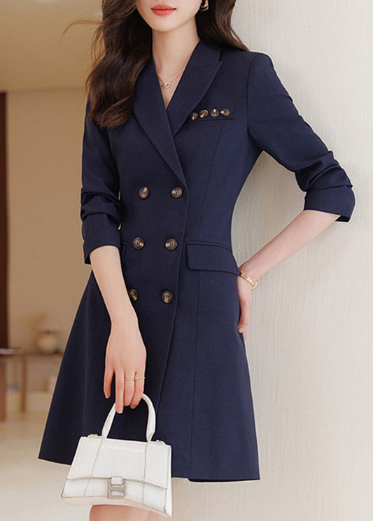 Formal Navy Silm Fit Work Dress Double Breast Spring YJ059 ABC