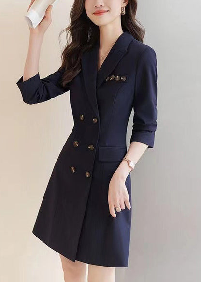 Formal Navy Silm Fit Work Dress Double Breast Spring YJ059 ABC