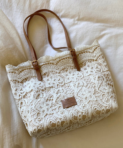 Bags Large French Shoulder Lace Capacity Beige FashionChic