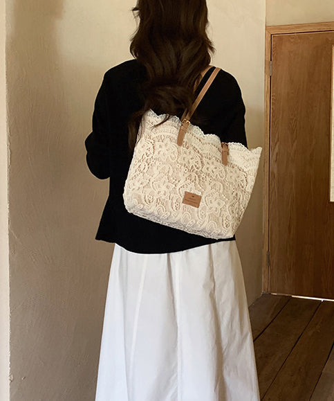 Bags Large French Shoulder Lace Capacity Beige FashionChic