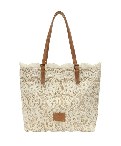 Bags Large French Shoulder Lace Capacity Beige FashionChic