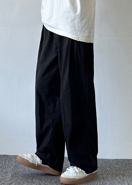 Cotton Pants Beige Waist Mens Elastic Pockets French Summer Solid FashionChic