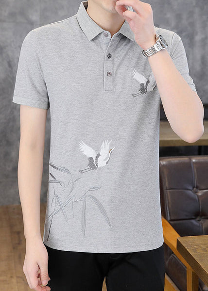 Polo Black Original Design Men Cotton French Shirt Embroideried FashionChic