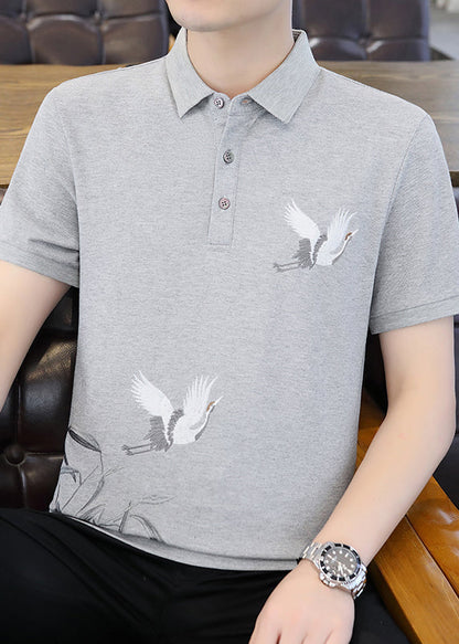 Polo Black Original Design Men Cotton French Shirt Embroideried FashionChic