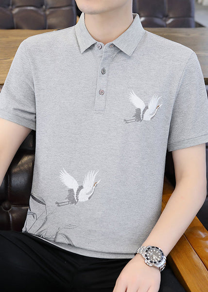 Polo Black Original Design Men Cotton French Shirt Embroideried FashionChic