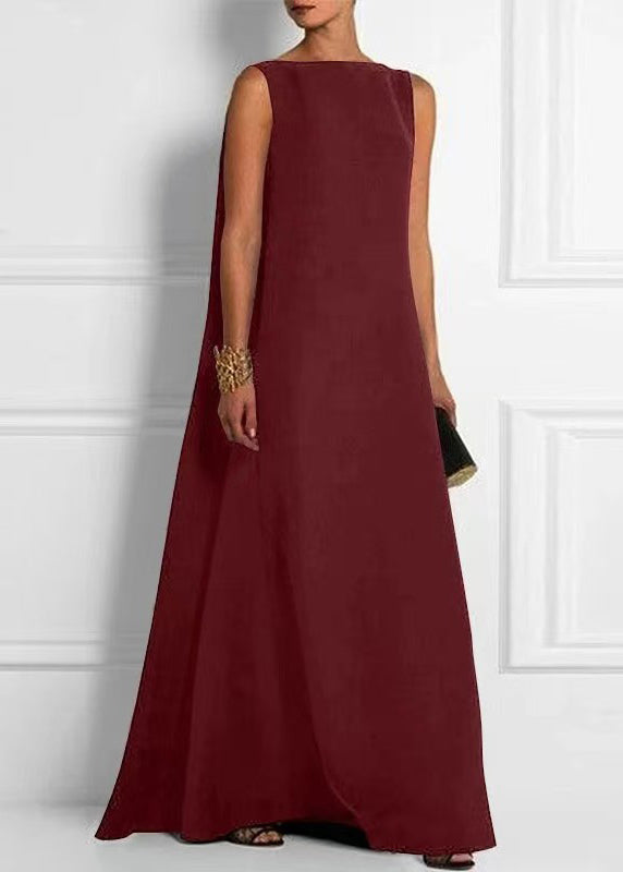 High Ankle Black French Dress Cotton Sleeveless Solid Waist FashionChic