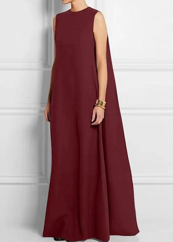 High Ankle Black French Dress Cotton Sleeveless Solid Waist FashionChic