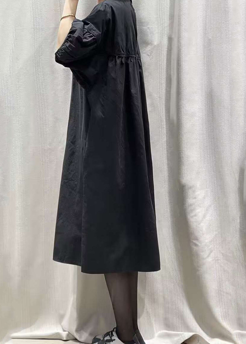 French Black O-Neck Patchwork Long Dresses Summer GH1010 Ada Fashion
