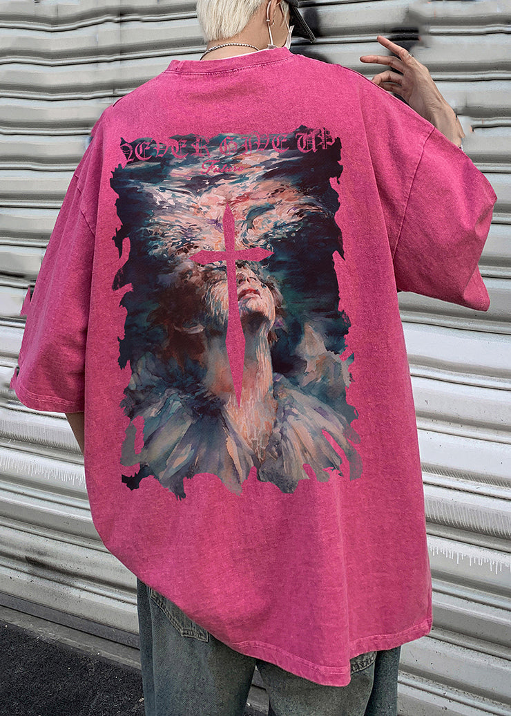 T Neck Half Black Print Sleeve Men O French Cotton Shirt FashionChic