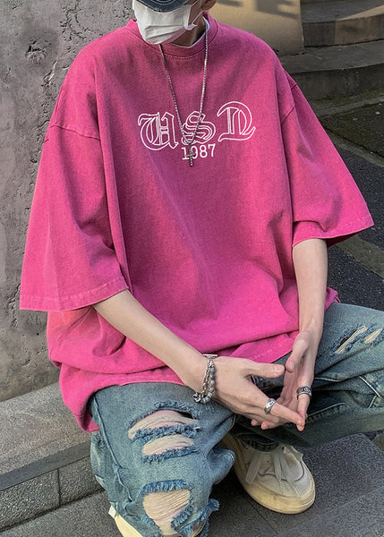 T Neck Half Black Print Sleeve Men O French Cotton Shirt FashionChic