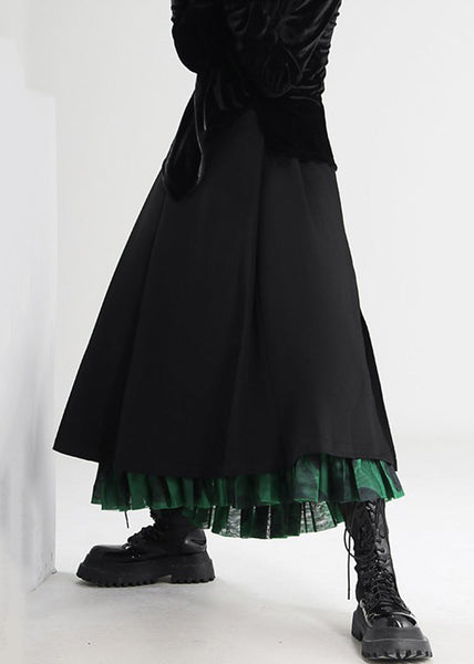 French Black Side Open Tulle Patchwork Skirts Spring AS1010 Ada Fashion