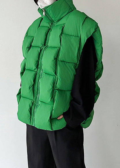 French Black Stand Collar Zip Up Cotton Filled Men Waistcoat Sleeveless EQ025 ABC