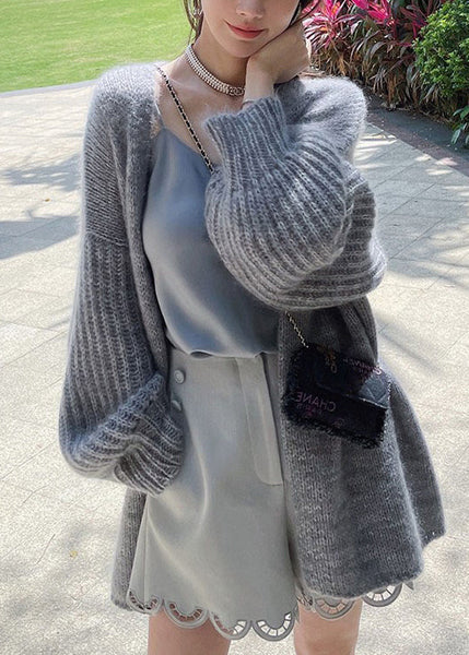 French Cozy Plus Size Pomelo Red Woolen Cardigans Fall WE024 HS-NCT241028