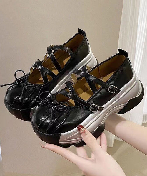 French Cute Platform Shoes With Butterfly Cross Buckle JJ022 Shoe-PDX240609