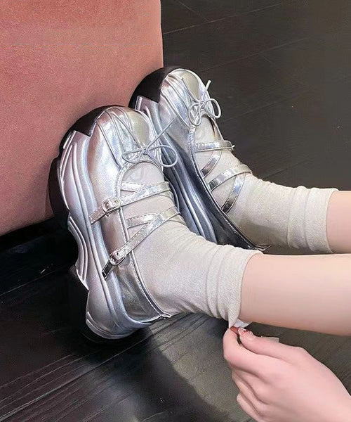 French Cute Platform Shoes With Butterfly Cross Buckle JJ022 Shoe-PDX240609