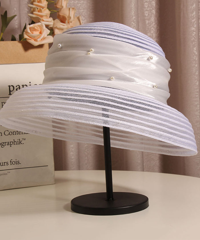 French Elegant Black Tulle Nail Bead Bucket Hat Summer II046 hat-HAT240825