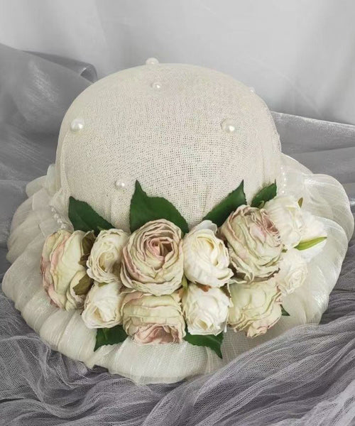 French Elegant Purple Lace Flower Bucket Hat YU1015 Hat-HAT240528