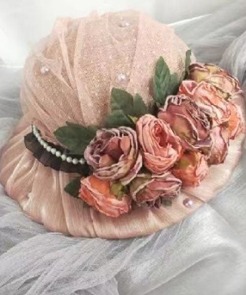 French Elegant Purple Lace Flower Bucket Hat YU1015 Hat-HAT240528