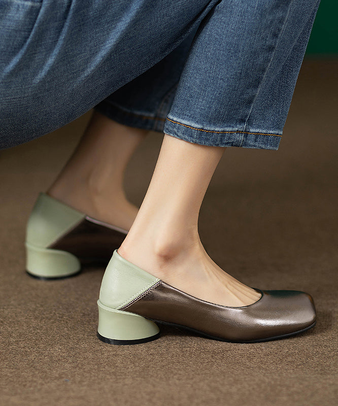 French Faux Leather Penny Loafers Splicing Gun Color QK039 shoe-PDX241013