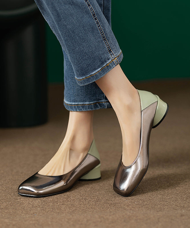 French Faux Leather Penny Loafers Splicing Gun Color QK039 shoe-PDX241013