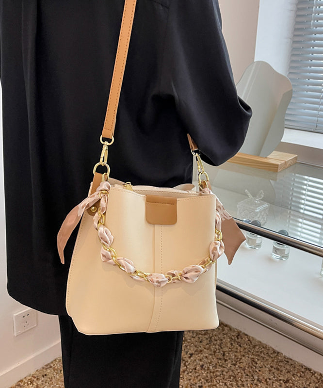 Bucket French Green Calf Linked Chain Bag Leather FashionChic