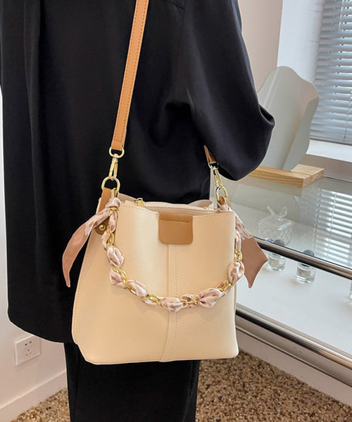 Bucket French Green Calf Linked Chain Bag Leather FashionChic