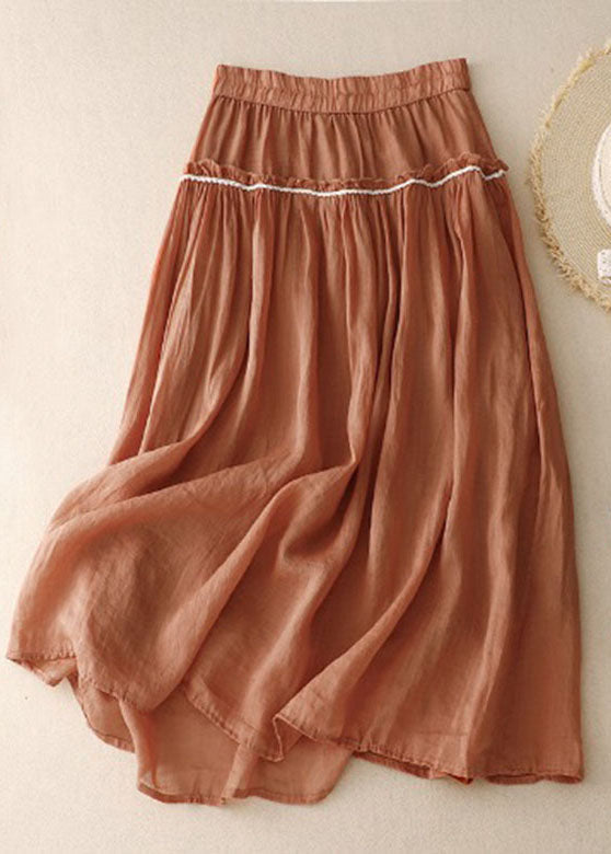 French Green Ruffled Patchwork Elastic Waist Pleated Skirts BV035 MZF-SKTS240702