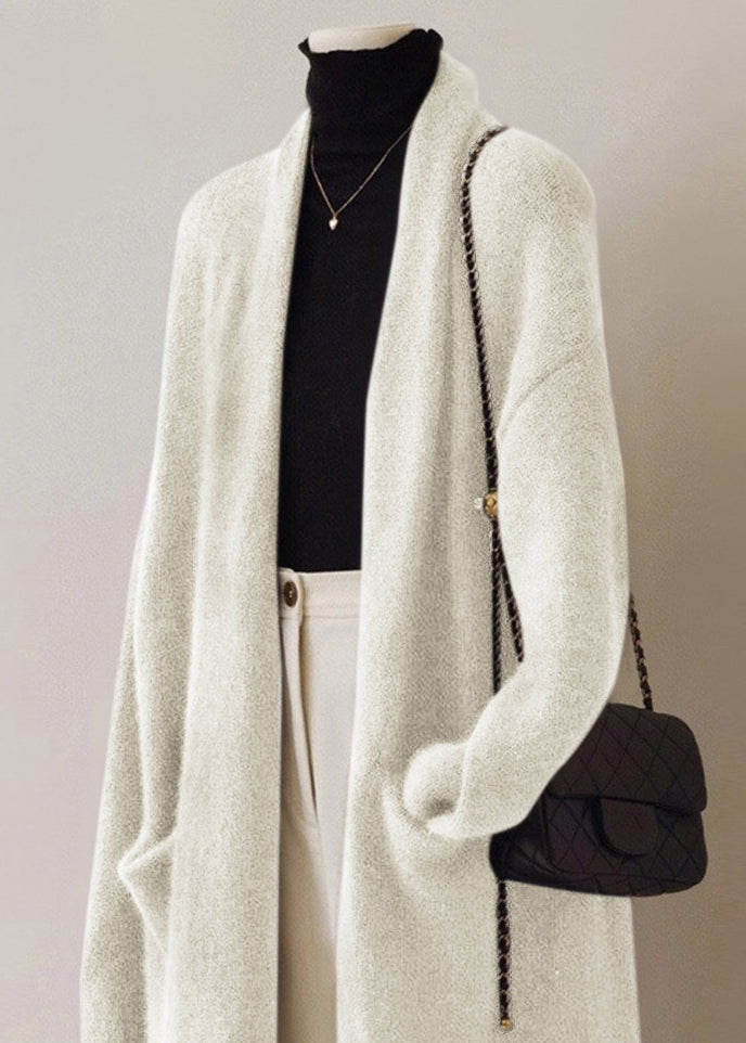 French Green V Neck Pockets Woolen Cardigan Fall RS046 ABC