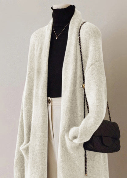 French Green V Neck Pockets Woolen Cardigan Fall RS046 ABC