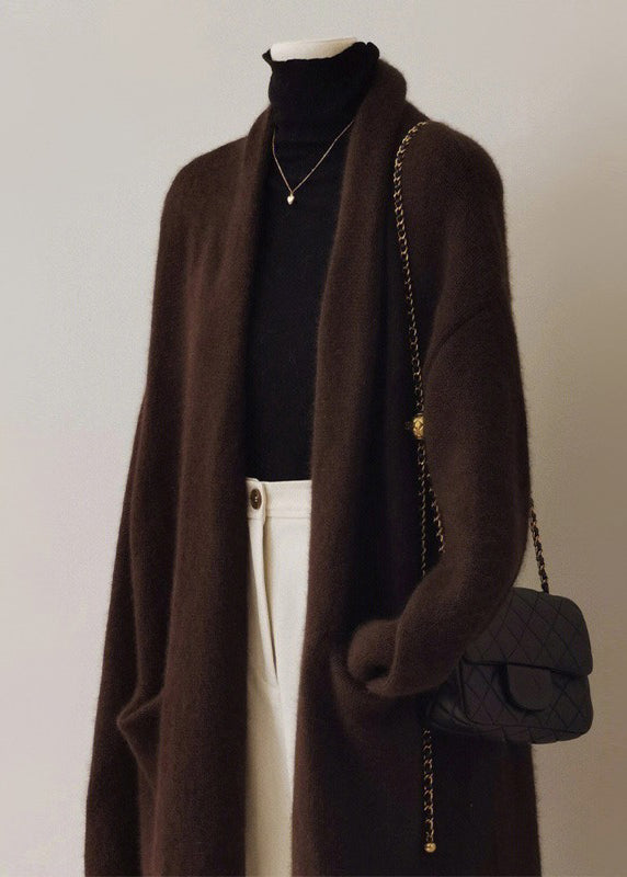 French Green V Neck Pockets Woolen Cardigan Fall RS046 ABC