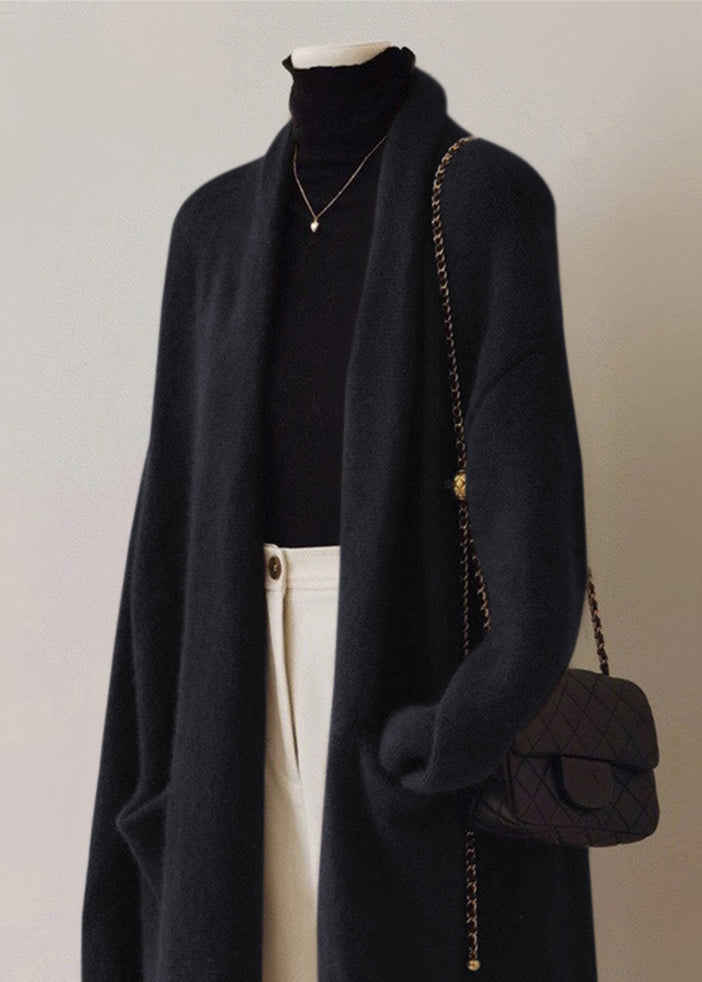 French Green V Neck Pockets Woolen Cardigan Fall RS046 ABC