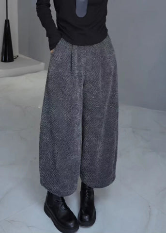 French Grey Oversized Woolen Harem Pants Spring YO023 ABC