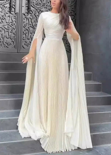 Light French Cotton Party Dress Wrinkled Waist Blue High Spring FashionChic