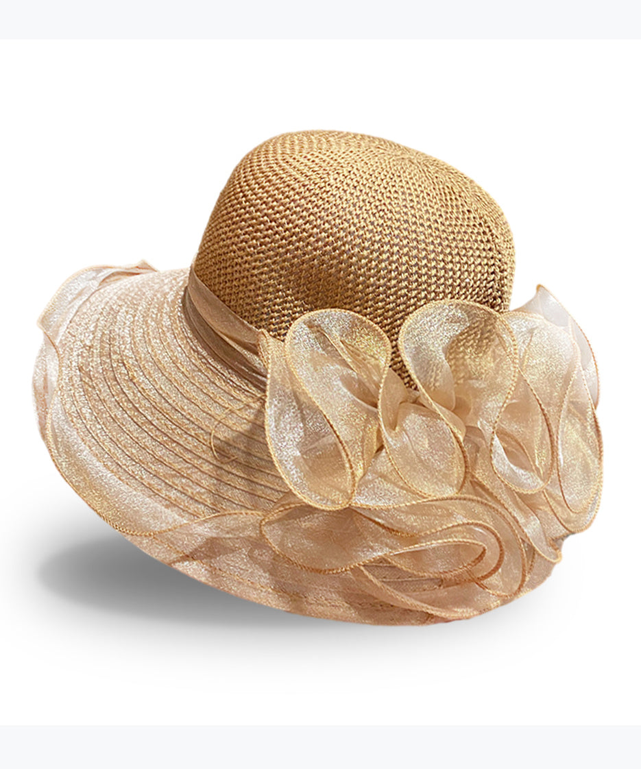 French Navy Organza Lace Breathable Bucket Hat Summer YU1023 Hat-HAT240528