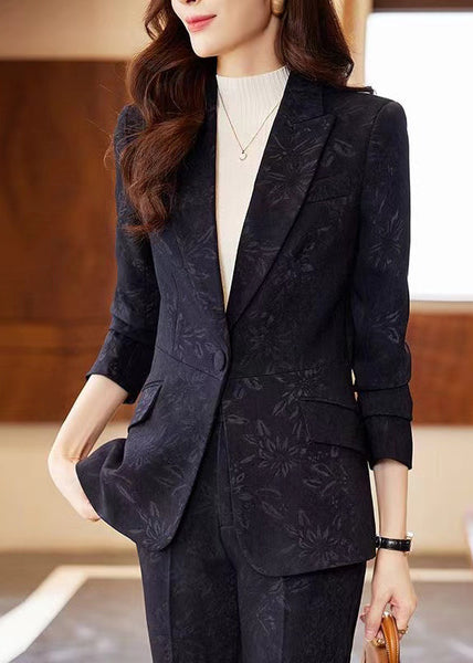 French Navy Peter Pan Collar Print Cotton Coats Spring YJ021 ABC